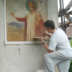 7.2017 - Potštejn, malba Liebschera - 11) Stav při retuších